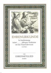 Feuerwehrurkunde mit Text 