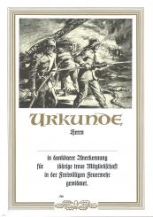 Feuerwehrurkunde mit Text 