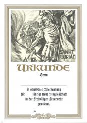 Feuerwehrurkunde mit Text 