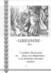 Feuerwehrurkunde mit Text 