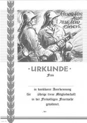 Feuerwehrurkunde mit Text 