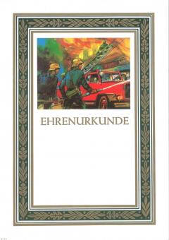 Neutrale Feuerwehr Ehrenurkunde 