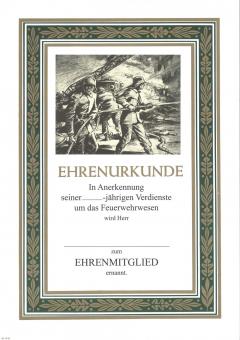 Feuerwehrurkunde mit Text 