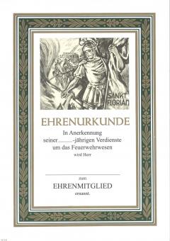 Feuerwehrurkunde mit Text 