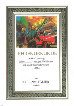 Feuerwehrurkunde mit Text 